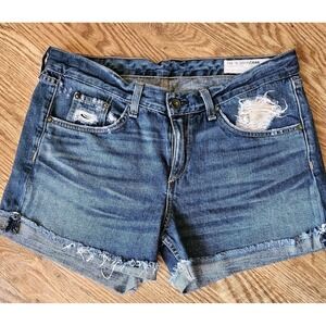 Rag & Bone Denim Shorts Womens 28 Mid-Rise Blue Cut-Off Frayed Jean Shorts Distr